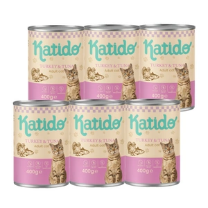 Katido Mokré krmivo pro kočky Krůta s tuňákem  6x400g