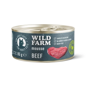 WILD FARM Mousse Beef 85g - pěna pro kočky bez obilovin