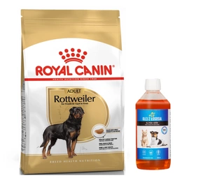 ROYAL CANIN Rottweiler Adult 12kg + LAB V Lososový olej pro psy a kočky 500ml