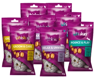 WHISKAS (Zdravá záře, energie a vitalita, relaxace a relaxace) 8x45g - kočičí pamlsek, s kuřecím masem