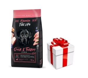 FITMIN dog For Life Duck & Turkey 12 kg + PŘEKVAPENÍ ZDARMA