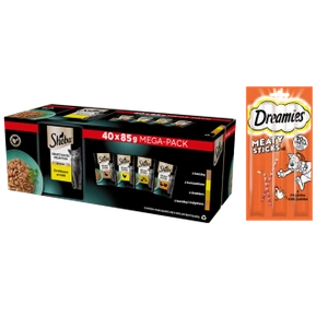 Sheba Nature's Collection Poultry Jelly Flavours - vlhké krmivo pro kočky 40x85g + DREAMIES 30g GRATIS