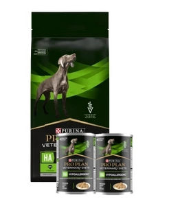 PURINA Veterinary PVD HA Hypoallergenic Dog 11 kg + 2xPurina Pro Plan Veterinary Diets HA Hypoallergenic 400 g