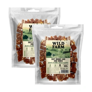 WILD FARM kostky z králíka a tresky měkké 2x500g pamlsek pro psy