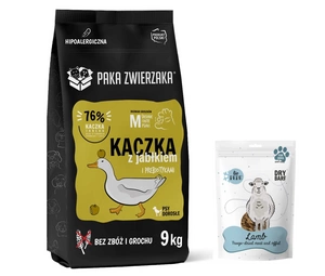 Paka Zwierzaka - Sedmé nebe - Kachna a jablka 9kg + Lio PEPE Jehněčí (jehněčí plíce) lyofilizovaná pochoutka 50g ZDARMA