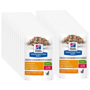 HILL'S PD Prescription Diet Feline c/d Urinary Stress + Metabolic Kurczak 24x85g sáček