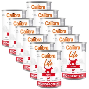 CALIBRA Dog Life Adult Hovězí maso s mrkví 12x400g