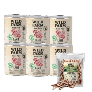 WILD FARM Pate Lamb 6x800g bezlepkové krmivo pro psy + Sendvič s jehněčím a treskou 500g