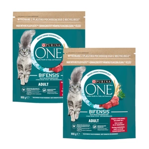 Purina One krmivo pro dospělé kočky s hovězím masem 2x800g