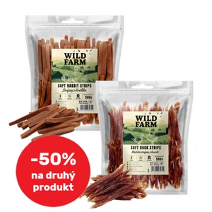 WILD FARM Měkké kachní proužky 500g + WILD FARM Králíčí proužky 500g