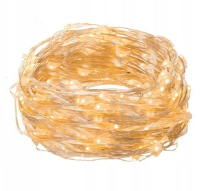 Drátové osvětlení 50 vedlo s bateriemi bílá teplá 3x aa 5m