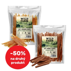 WILD FARM králičí proužky 500g + WILD FARM měkké kuřecí proužky 500g