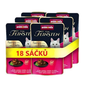 ANIMONDA Cat Vom Feinsten Adult Hovězí + krůtí filé 18x85g kapsička