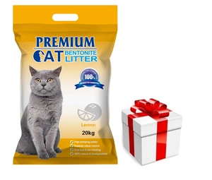 Premium Cat Clumping Bentonite Litter - Citron pro kočky 20kg + překvapení pro kočku ZDARMA