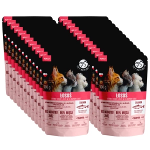 PetRepublic jemně nasekané kousky v jemné omáčce z lososa 24x100g pro kočky