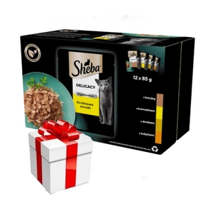 Sheba Select Slices in jelle drůbeží 12 x 85 g kapsa kuře, krůta, kachna, drůbe SLEVA + překvapení pro kočku ZDARMA
