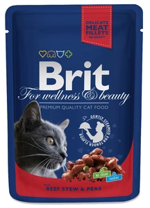 Brit premium cat beef stew peas v omáčce 100 g