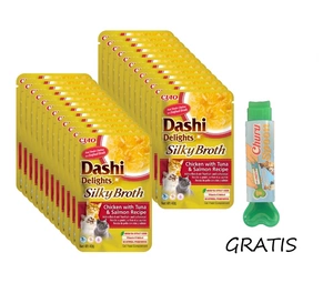 INABA Dashi Delights Silky Broth Chicken with Tuna & Salmon Recipe 24x40g