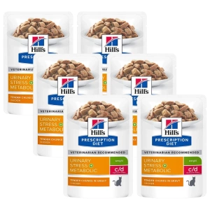 HILL'S PD Prescription Diet Feline c/d Urinary Stress + Metabolic Kurczak 6x85g sáček