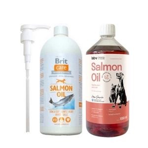 Brit Care Salmon Oil Iososový Olej 1000ml + Lab-V Lososový olej 1000ml