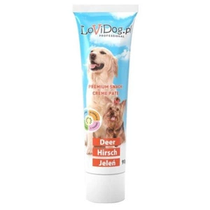 Lovi Dog Snack Creme Pate Dear - paštika pro psy v tubě, s jelenem, vitamíny a Omega-3 90g