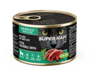 DOLINA NOTECI Super Rafi Cat P&F s husou a krůtí játry pro sterilizované kočky 185 g