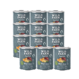 WILD FARM Superfood Beef (Hovězí s dýní, bramborami a petrželí) 12x800g krmivo pro psy bez obilovin