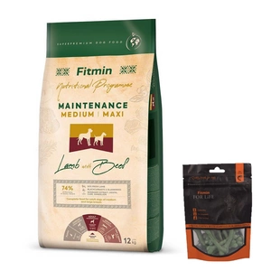 FITMIN Medium Maxi Maintenance Lamb&Beef 12 kg + ZDARMA