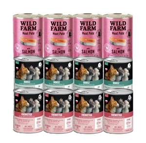 PetRepublic + WILD FARM Paštika Mix příchutí pro kočky12x400g