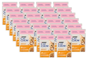 PURINA Cat Chow Krmivo pro dospělé kočky s lososem a zelenými fazolkami v želé 26x85g