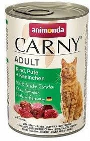 Animonda Cat Carny Adult příchuť: hovězí maso, krůta a králík 400g