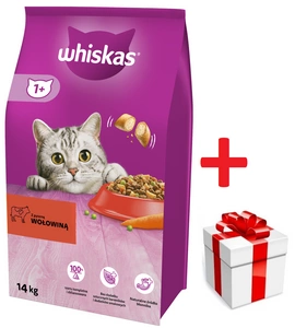 WHISKAS Adult hovězí 14 kg + Překvapení pro kočku