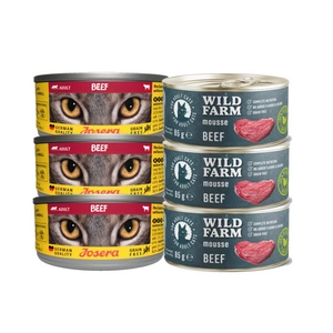 JOSERA Cat Beef 3x85g + WILD FARM Mousse Beef 3x85g - pěna pro kočky bez obilovin