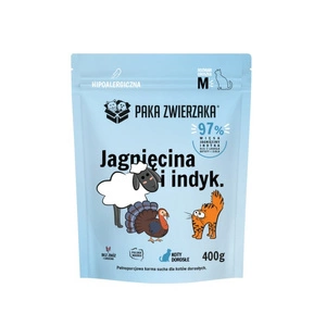 Paka Zwierzaka - Suché krmivo pro kočky jehněčí a krůtí ''M'' 400g