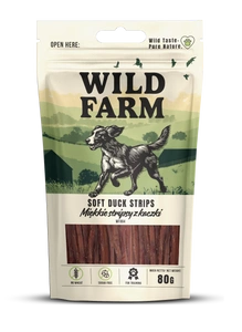 WILD FARM Měkké kachní proužky 80g pamlsky pro psy