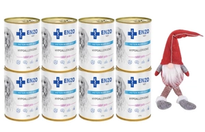 ENZO VET Hypoallergenic hypoalergenní dieta s králíkem pro psy 12x400g + Santa Claus skřítek vánoční dekorace xxl 50cm ZDARMA