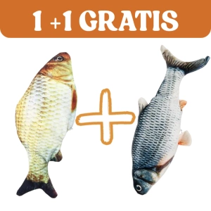 1+1 GRATIS! Hračka pro kočky plyšová ryba s catnipem 21cm