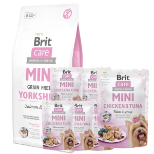 BRIT CARE Mini Grain-Free Yorkshire 400 g + Brit Care Mini Chicken &amp; Tune 10 x 85 g