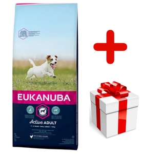 EUKANUBA Adult Small Breed Chicken 15kg + Překvapení pro psa