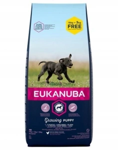 EUKANUBA Puppy&Junior Large Breed Chicken 15 kg + 3 kg ZDARMA