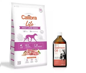 Calibra Dog Life Adult Large Breed Lamb 12kg + LAB V Lososový olej 500ml