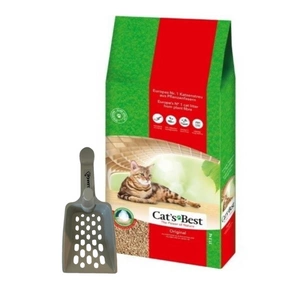 JRS Cat's Best Original (Eko Plus) dřevěné stelivo 40l  + Clear Cat Lopatka na stelivo