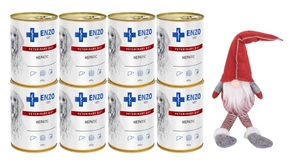 ENZO VET Hepatic na onemocnění jater pro psy 12x400g + Santa Claus skřítek vánoční dekorace xxl 50cm ZDARMA