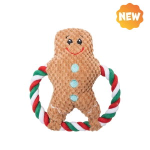 UNIQ PETS PLUSH TOY FOR DOGS SQUEAKIES ring tug toy snowman with squeaker 20×20cm