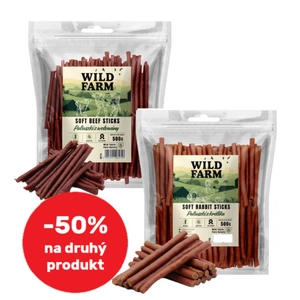 WILD FARM hovězí tyčinky 500g + WILD FARM králičí tyčinky 500g
