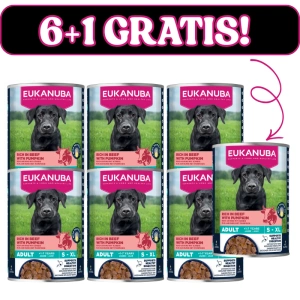 EUKANUBA Mokré krmivo pro dospělé psy, bohaté na hovězí maso a dýni 6x400g + 400g Gratis