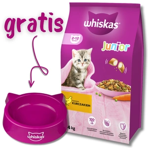 WHISKAS Junior kuře 14kg  + Miska pro kočky WHISKAS