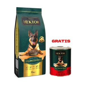 HEKTOR BALANCED Adult 15kg + Hektor 1240g Hovězí maso GRATIS