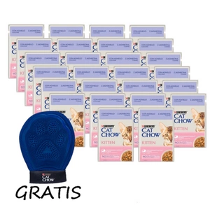 CAT CHOW Krmivo pro koťata s jehněčím masem a cuketou v omáčce 26x85g