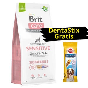 Brit Care Dog Sustainable Sensitive 12kg + DentaStix GRATIS